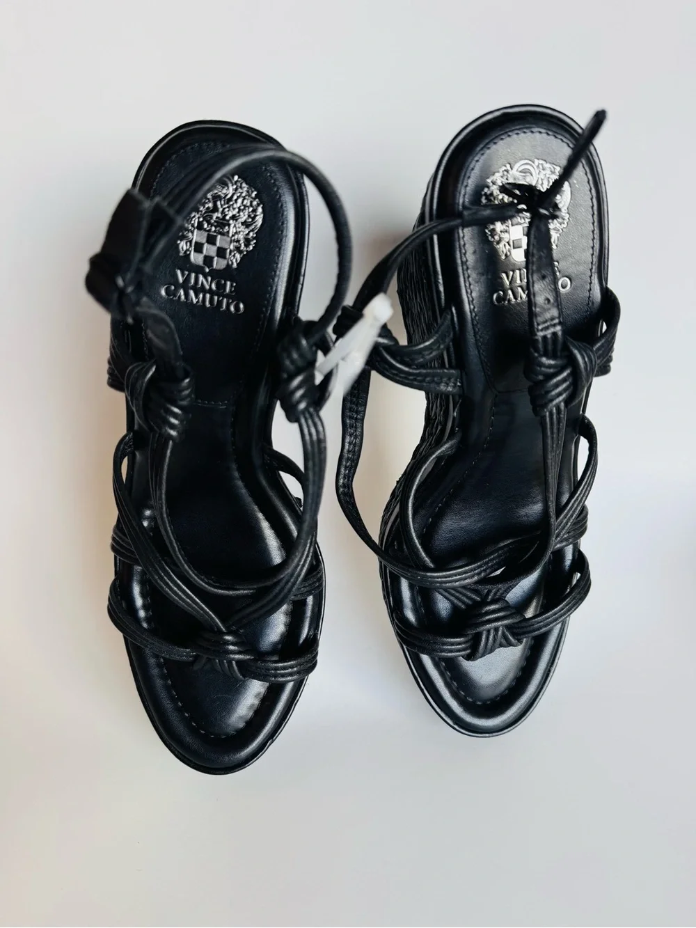 Vince Camuto Black Braided Wedge Sandals